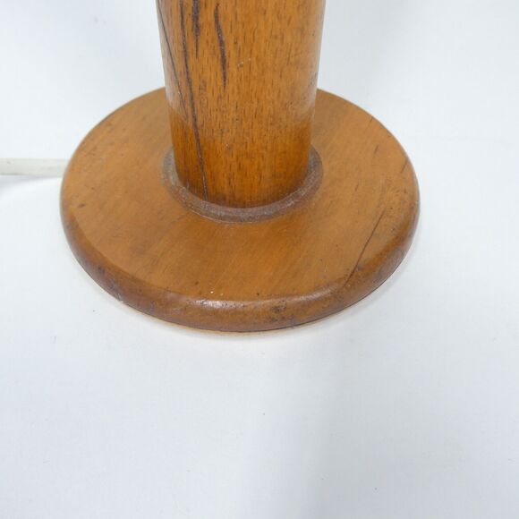 Wooden Spool Lamp Vintage Repurposed Bobbin Primitive 11" Tall - Picture 4 of 10